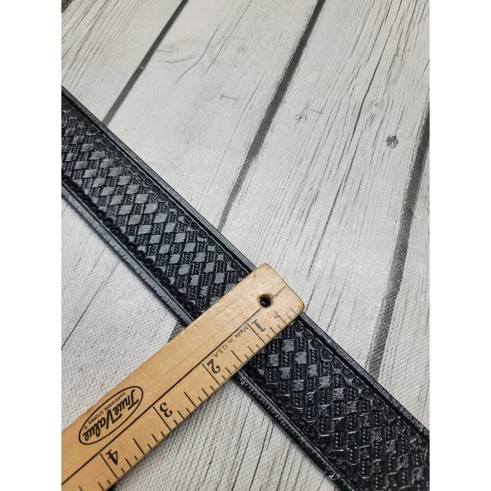 Don Hume Basketweave Black Leather Uniform Garrison Belt Mens 40 1.75 In US Made